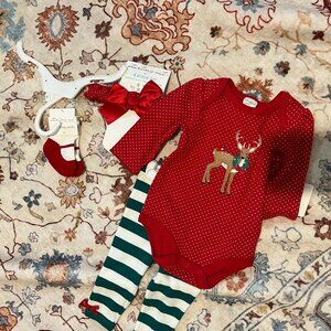 NWT STARTING OUT BABY GIRL XMAS OUTFIT SZ 6MO